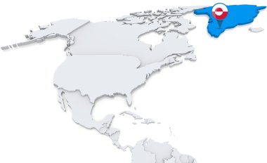Grönland Kuzey Amerika haritasında