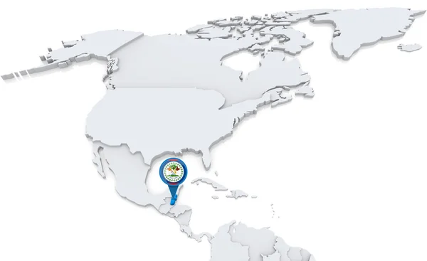 Belize on a map of North America — Stock Photo, Image