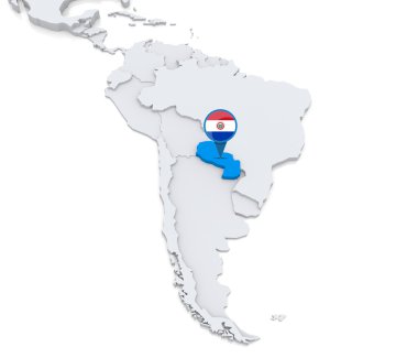 Paraguay Güney Amerika Haritası