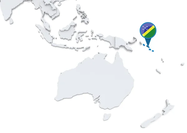 Salomonen auf einer Karte von Ozeanien — Stockfoto