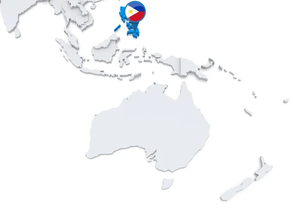 Philippines on a map of Oceania — Stock Photo, Image