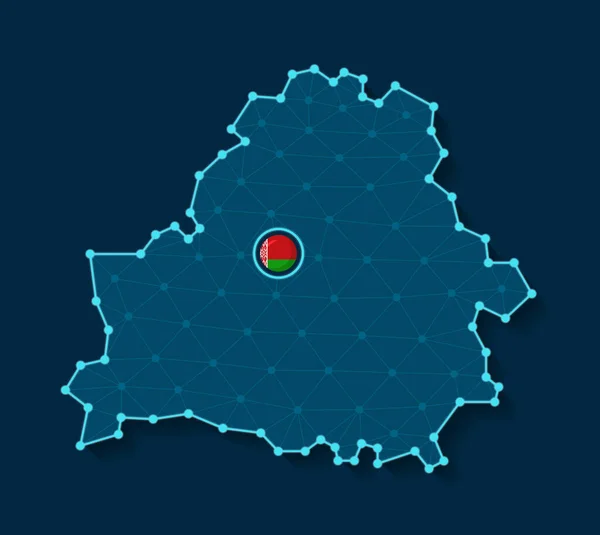 Vector Illustration Simplified Belarus Map Silhouette Futuristic Digital Blue Design — Stock Vector