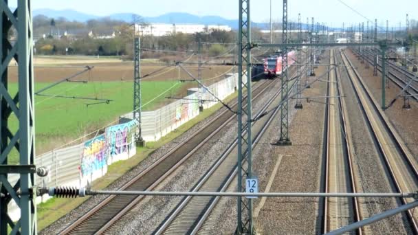Trenler Almanya tarafından seyahat — Stok video
