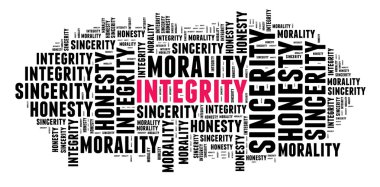 Integrity in word cloud clipart
