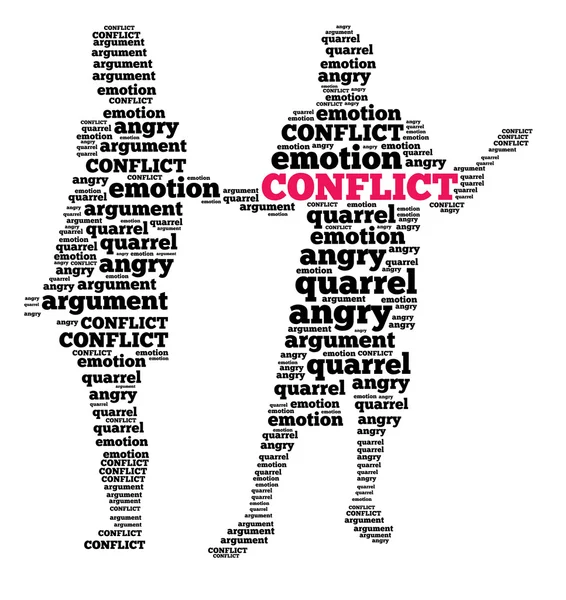 Conflict in word cloud — Stock Photo, Image