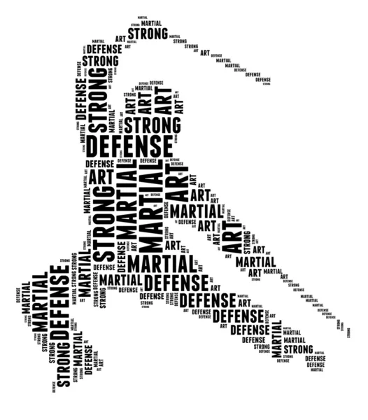 Martial art in word cloud — Stock Photo, Image