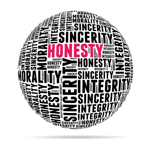 Integrity in word cloud with several positive qualities and char — Stock Photo, Image