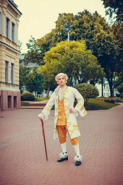 Portrét Muže Středověkém Kostýmu Retro Styl Historické Oblečení Koncepty Móda — Stock fotografie