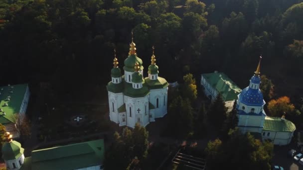 Kiew Ukraine 2021 Historische Und Religiöse Architektur Des Wydubitsky Klosters — Stockvideo