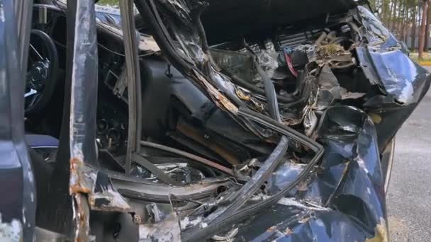 Irpin Kyiv Region Ukraine April 2022 Car Graveyard Irpin Consequences — Wideo stockowe