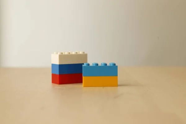 Розкажіть Українській Війні Іграшковими Блоками Абстрактні Вирази Символіка Дитячої Психології — стокове фото
