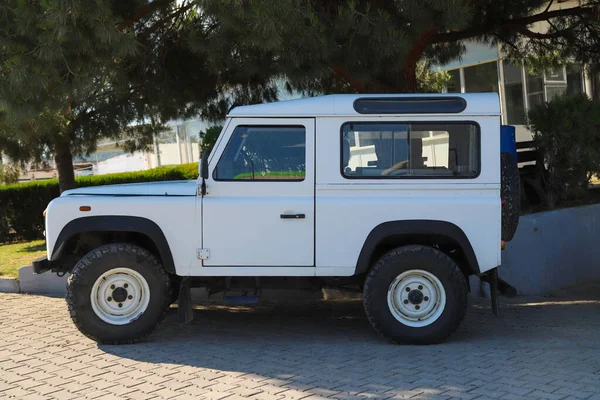 Classic british car. Off-road or safari car. Parked and in very good condition