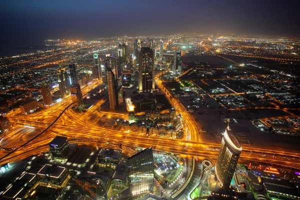 Dubai on top Burj Khalifa — Stock Photo, Image