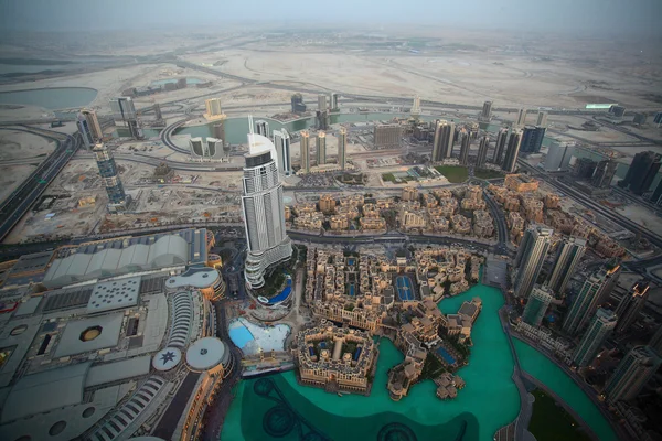 Dubai on top Burj Khalifa — Stock Photo, Image