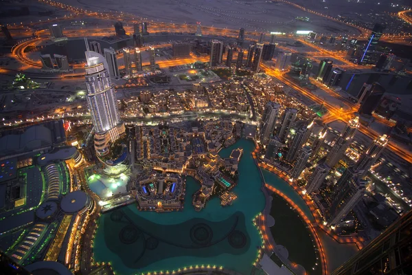 Dubai on top Burj Khalifa — Stock Photo, Image