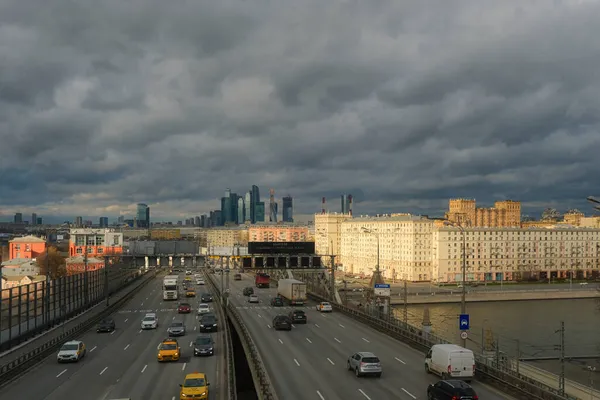 Vista Del Tercer Anillo Transporte Ciudad Moscú Desde Plataforma Observación —  Fotos de Stock
