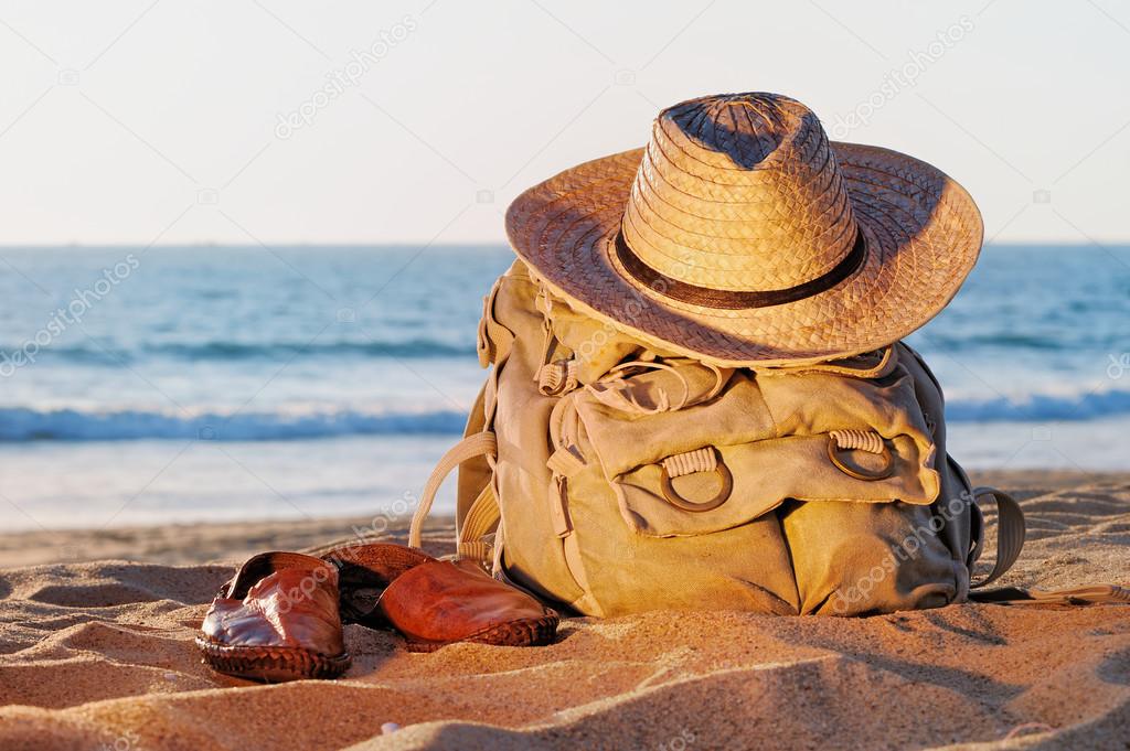 Rucksack on the beach
