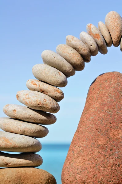 Group of pebbles and boulder — Stock Photo, Image