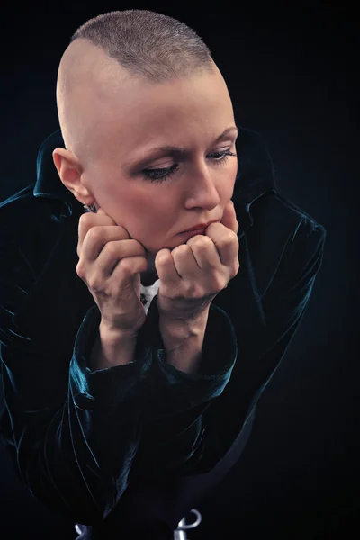 Bald-headed girl — Stock Photo, Image