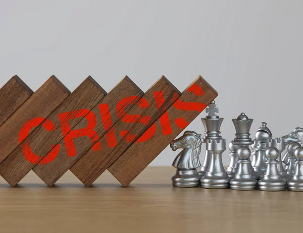 Кризисное Управление Управление Рисками Разрешение Кризисов Концепция Решения Проблем Шахматы — стоковое фото