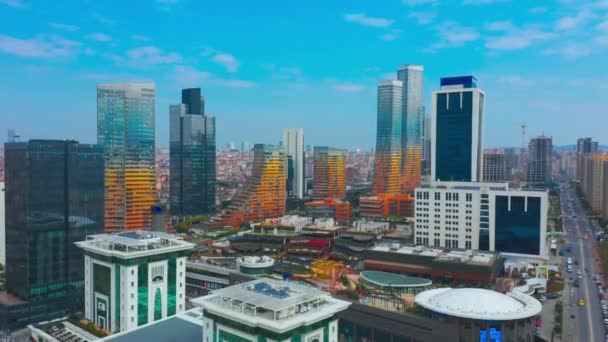 Istanbul international financial center will host banks capital finance technologies Islamic financial institutions in one place. Aerial view 4K — Stock Video