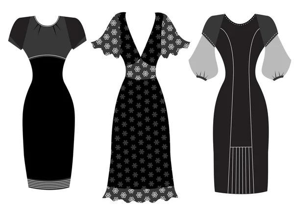 Dresses.Vector woman clothes isolated on white — Stock Vector