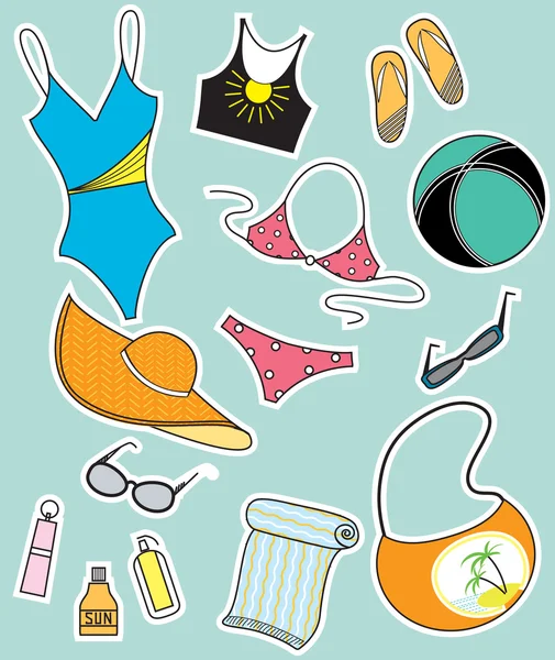 Summer vacation clothes isolated for design — Stock Vector