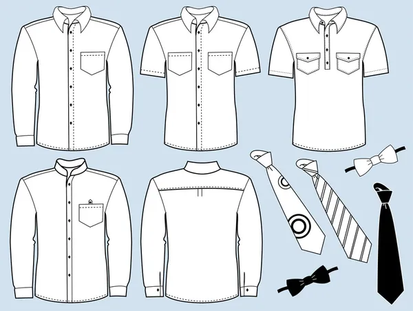 Man shirts en neckties.fashion kleding — Stockvector