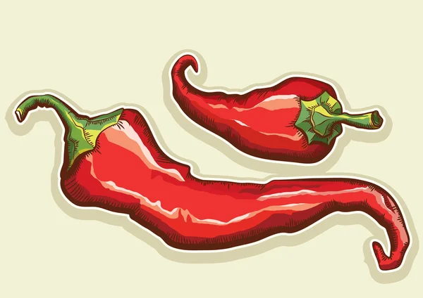 Peperoni rossi caldi isolati per il design — Vettoriale Stock