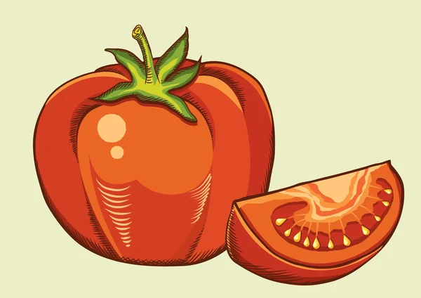 Красные помидоры. Векторная иллюстрация свежих овощей — стоковый вектор