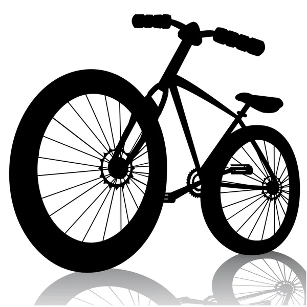 Bicicletta silhouette.Vector isolato su bicicletta bianca — Vettoriale Stock