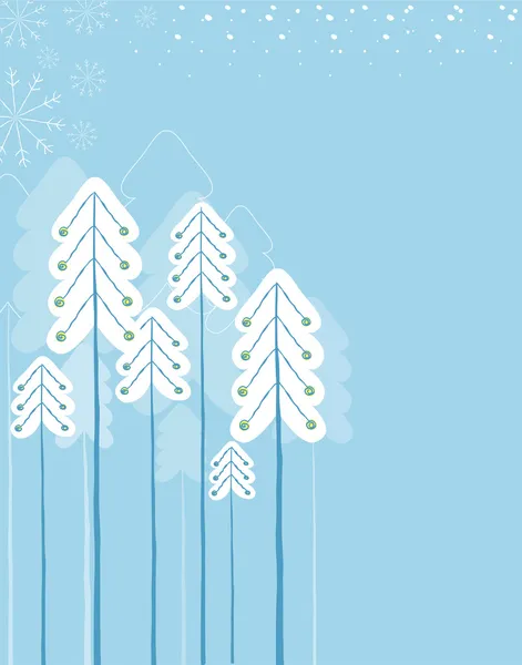 Karácsonyi téli erdő. Vektor szimbólum kártya részére szöveg — Stock Vector