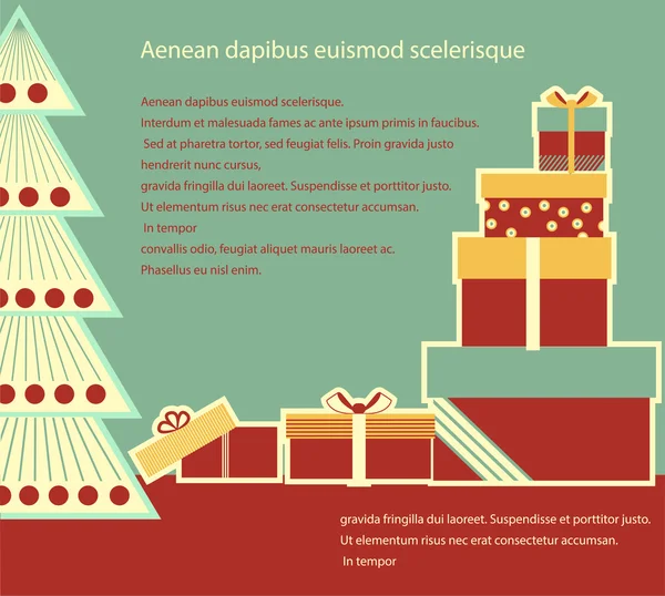 Vánoční dárky boxes.vector pozadí karta pro text — Stockový vektor