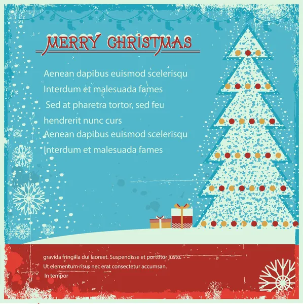 Vintage christmas poster on old poster background for text — Stock Vector