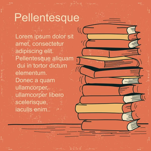 Pile de livres sur la table.Fond vectoriel pour le texte — Image vectorielle