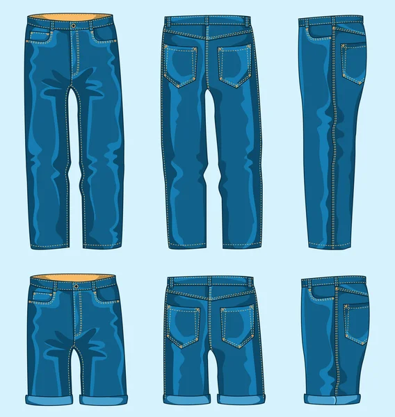 Pantaloni e pantaloncini uomo jeans — Vettoriale Stock