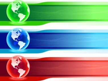 world banner set clipart