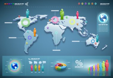 Vektör Dünya infographics set.