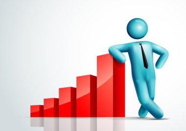 3B vektör adam eğilim grafiği