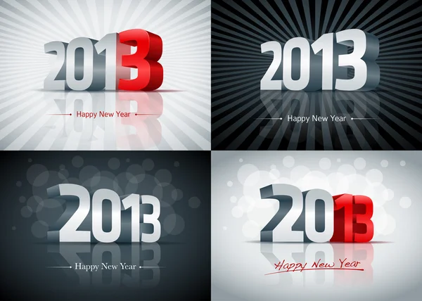Ευτυχισμένο το νέο έτος 2013 σύνολο — 图库矢量图片