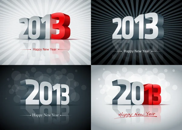 2013 Happy New Year Set — Stock Vector