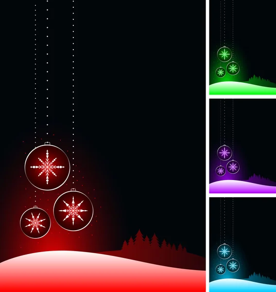 Schwarze Weihnachtskugeln. — Stockvektor