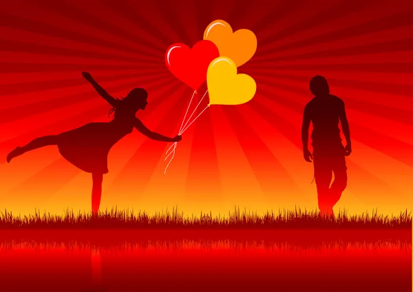 Ballons d'amour — Image vectorielle