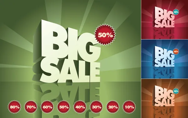 3d retro Big Sale — Stock Vector