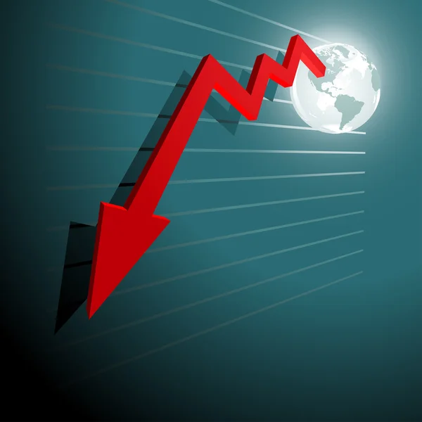 Mover para baixo gráfico —  Vetores de Stock