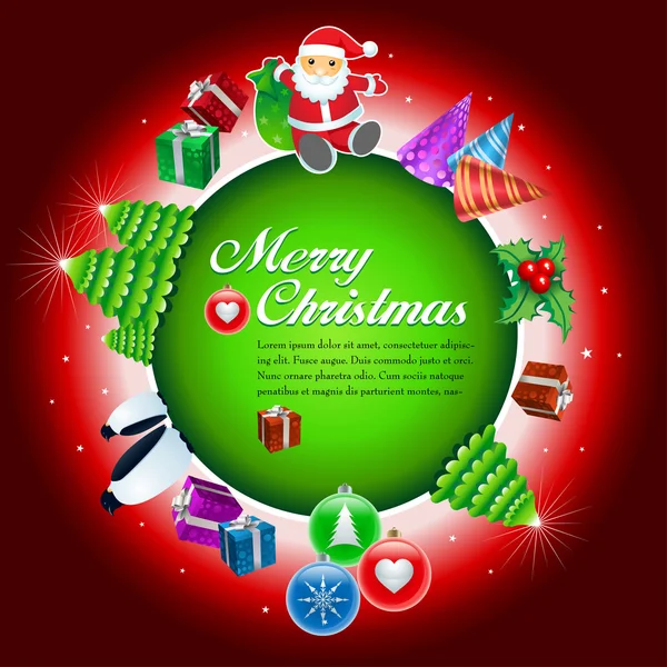 Merry Christmas Globe — Stock Vector