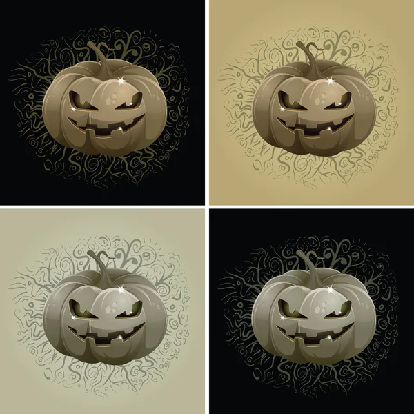 Dark Pumpkin Set — Stock Vector