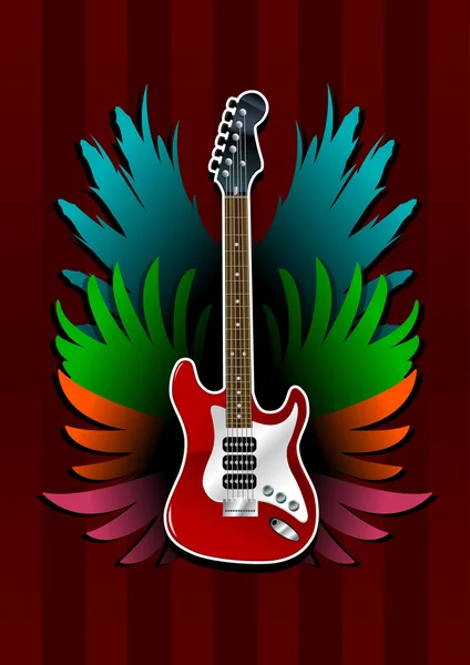 Composición de guitarra — Vector de stock