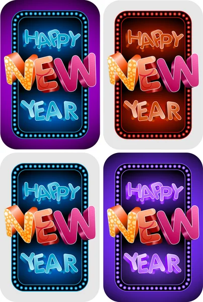 Šťastný nový rok sada — Stockový vektor