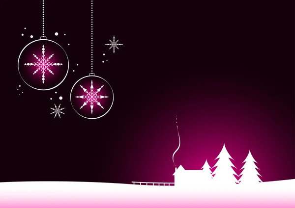 Boules de Noël et maison . — Image vectorielle